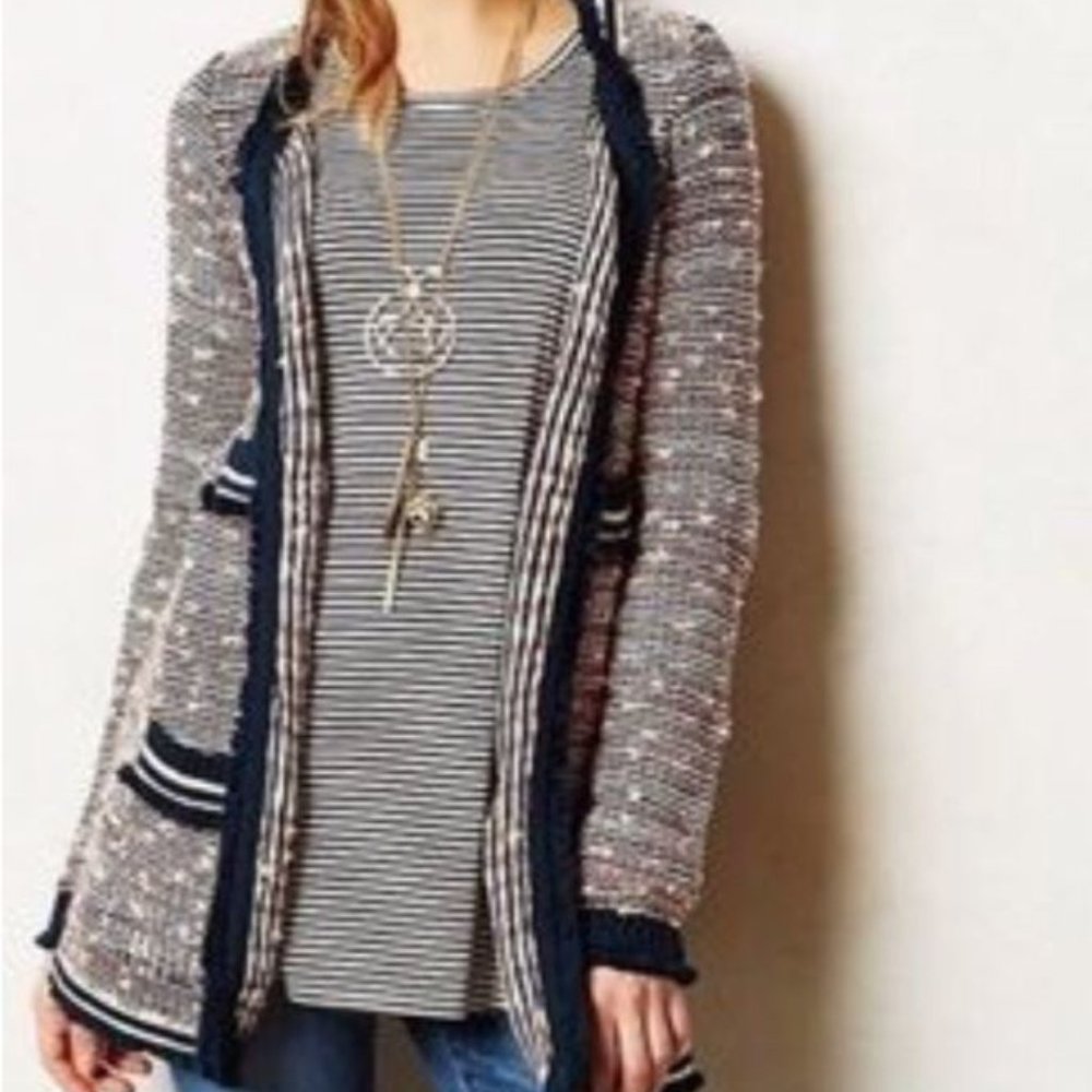 Anthropologie Tweed Jacket Cardigan Sz M